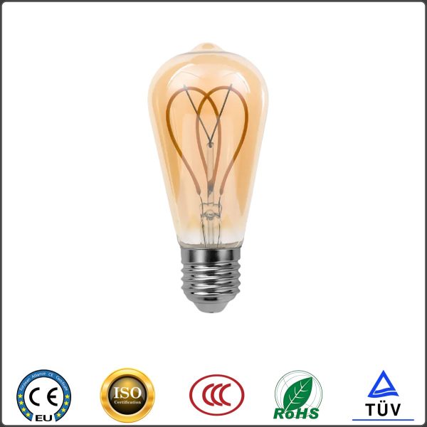 ST64 led filament bulb(heart-shaped)